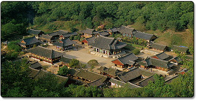 The layout of a Korean temple